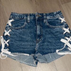 Denim Lace-Up Women Shorts
